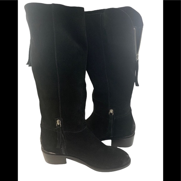 - Naughty Monkey Black Stride Chelsea Suede Leather High Rider Burnished Boot - Picture 6 of 14
